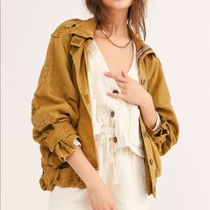 Free People Mustard Bomber Jacket